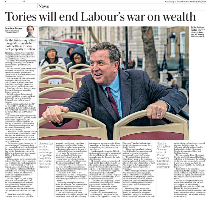 Mel Stride, British politician and Shadow Chancellor photographed by London based photojournalist Jeff Gilbert