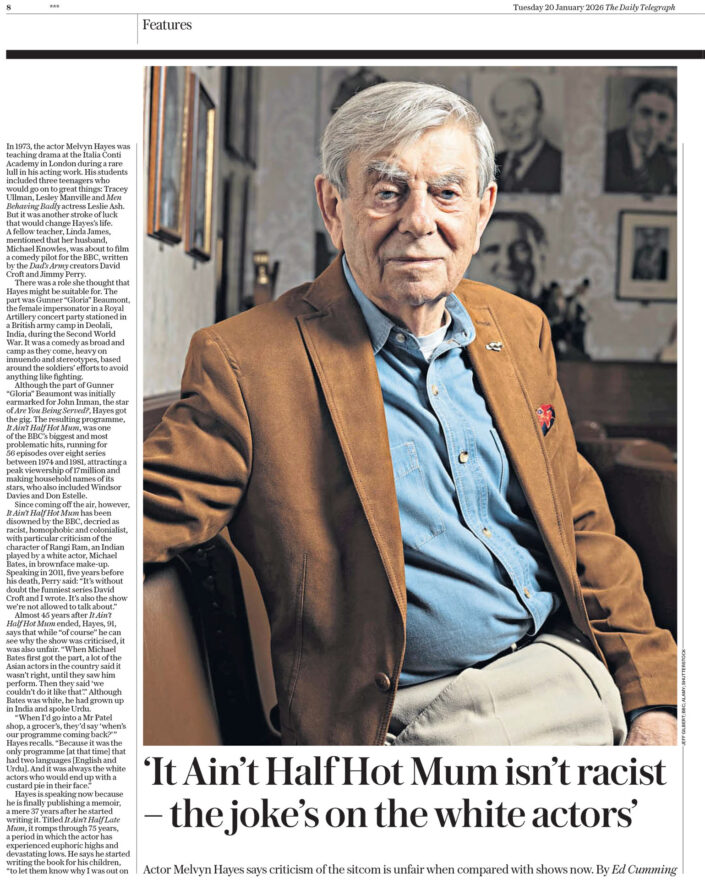 Melvyn Hayes, british actor photographed by London based portrait photographer Jeff Gilbert