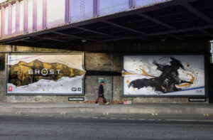 London based photographer Jeff Gilbert commissioned to capture the Ghost of Yotei ads across the capital.