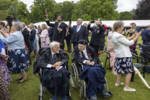 The military veterans line up ready to meet HRH Princess Royal, Princess Anne during the designated groups of guests.