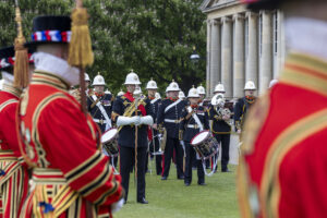 His Majesty's Band of The Royal Marines play music throughout the afternoon.